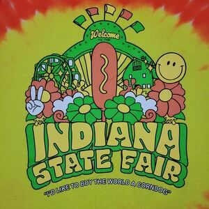 Indiana State Fair "I'd like to‎ buy the world a corndog" Crewneck Shirt Large L